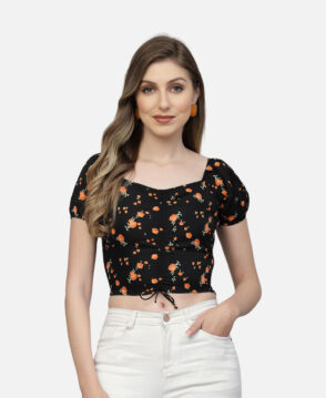 Casual Regular Sleeves Floral Print Tie-up Shirt  Women